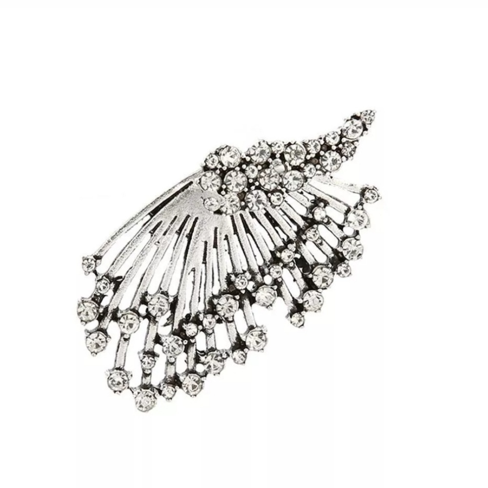 Meteor Shower Star Silver Crystal Earrings - Picture 3 of 4